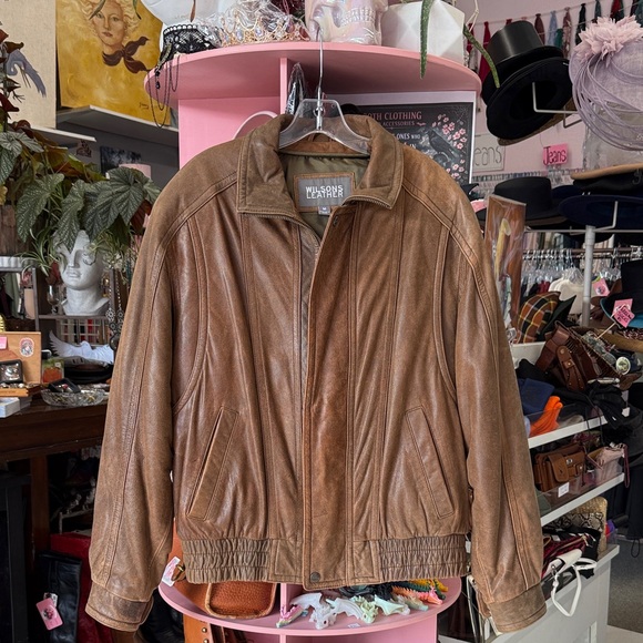 Wilsons Leather Brown 90s Bomber jacket - Picture 4 of 7